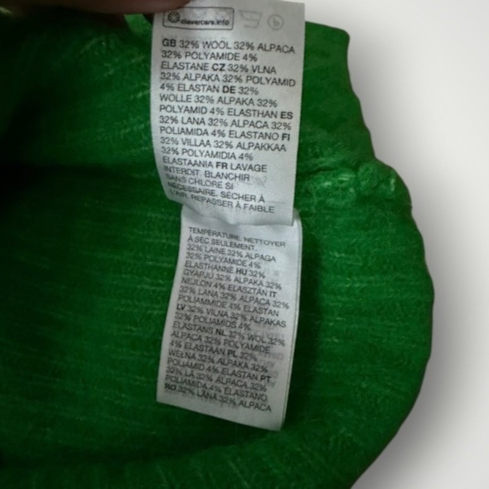 & Other Stories Stockholm Atelier Turtleneck Sweater Women XS Green Alpaca Wool - Picture 5 of 10
